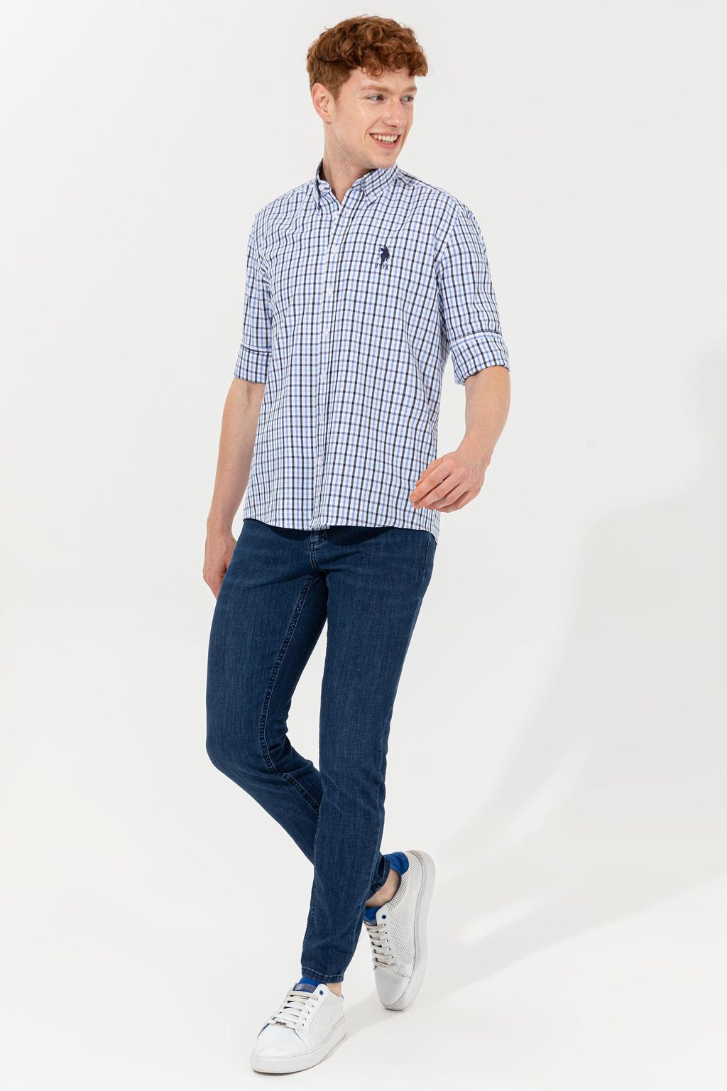 U. S. Polo Assn Мужская темно-синяя рубашка с длинным рукавом - U.s. polo assn фото 3