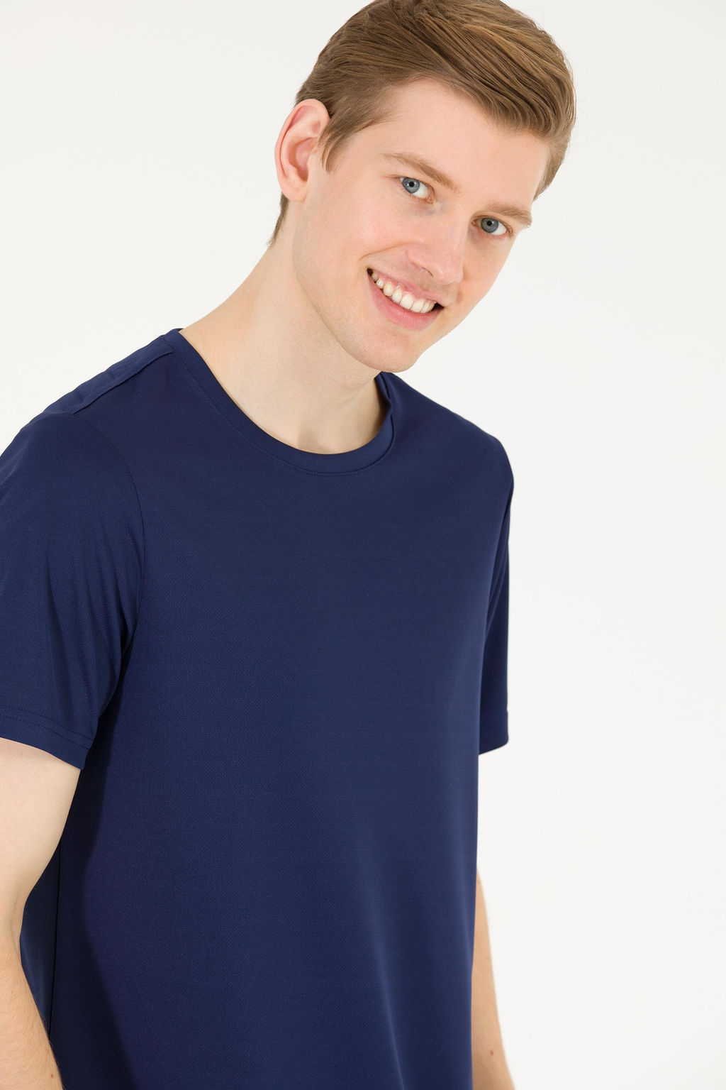 Мужская темно-синяя футболка с круглым вырезом - U.s. polo assn фото 4