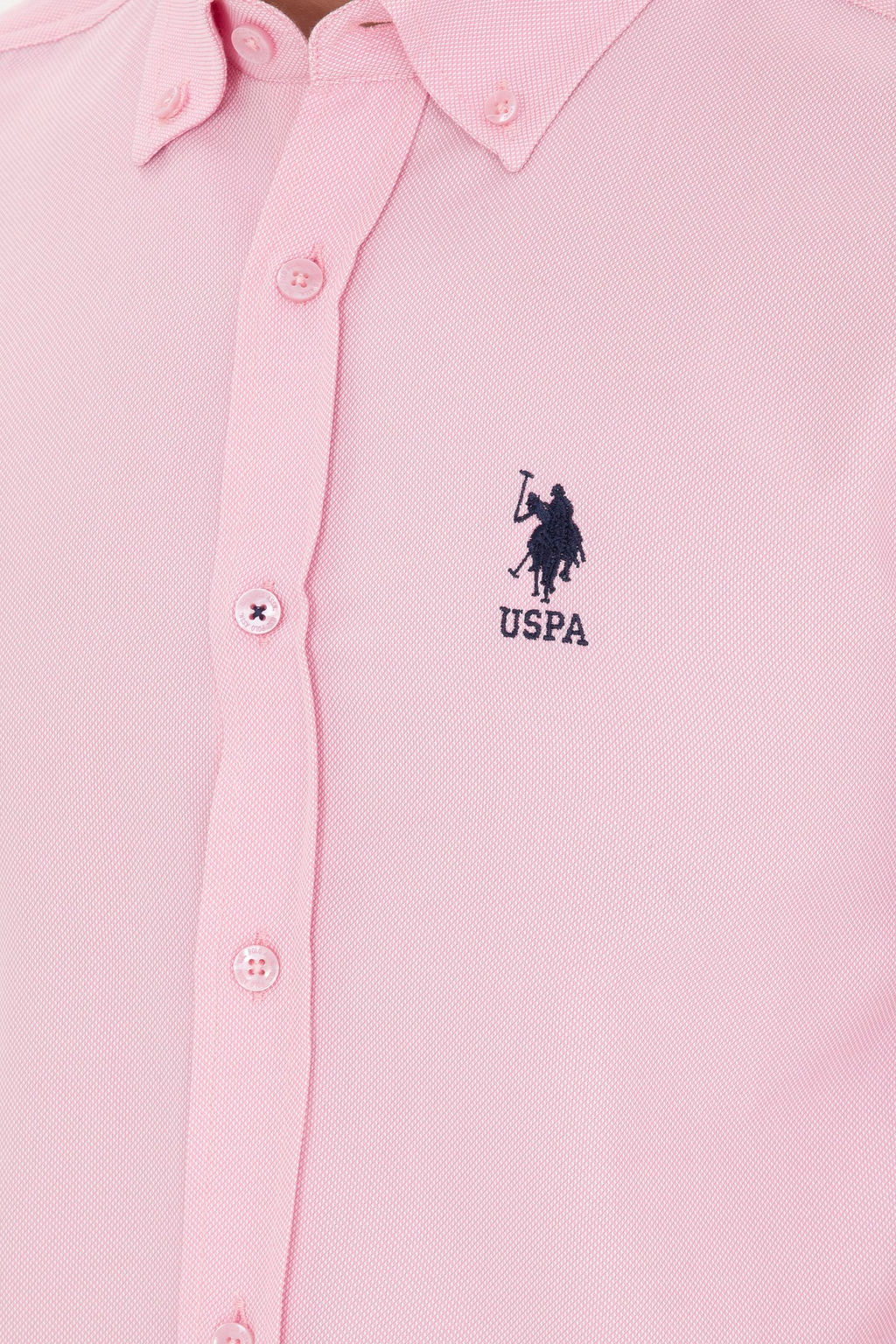 Мужская розовая базовая рубашка с длинным рукавом - U.s. polo assn фото 7