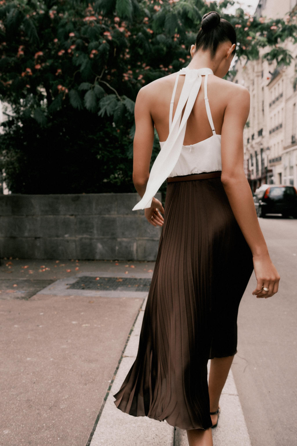 PLEATED COMBINED MIDI DRESS - Zara фото 16