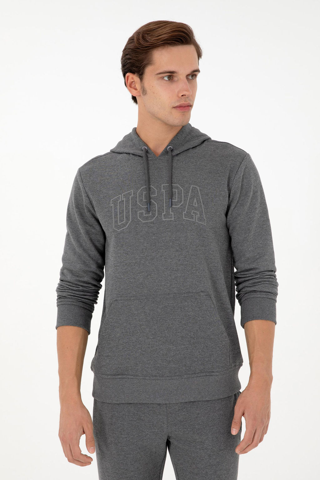 Мужской базовый свитшот антрацитовый меланж Неожиданная скидка в корзине - U.s. polo assn фото 3