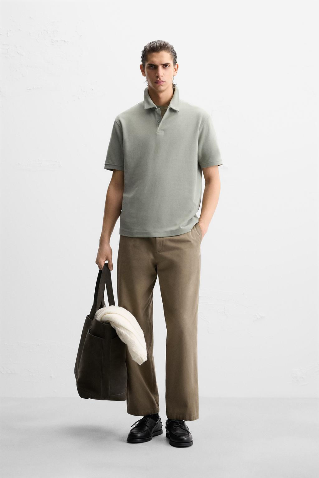 TEXTURED POLO SHIRT - Zara фото 32