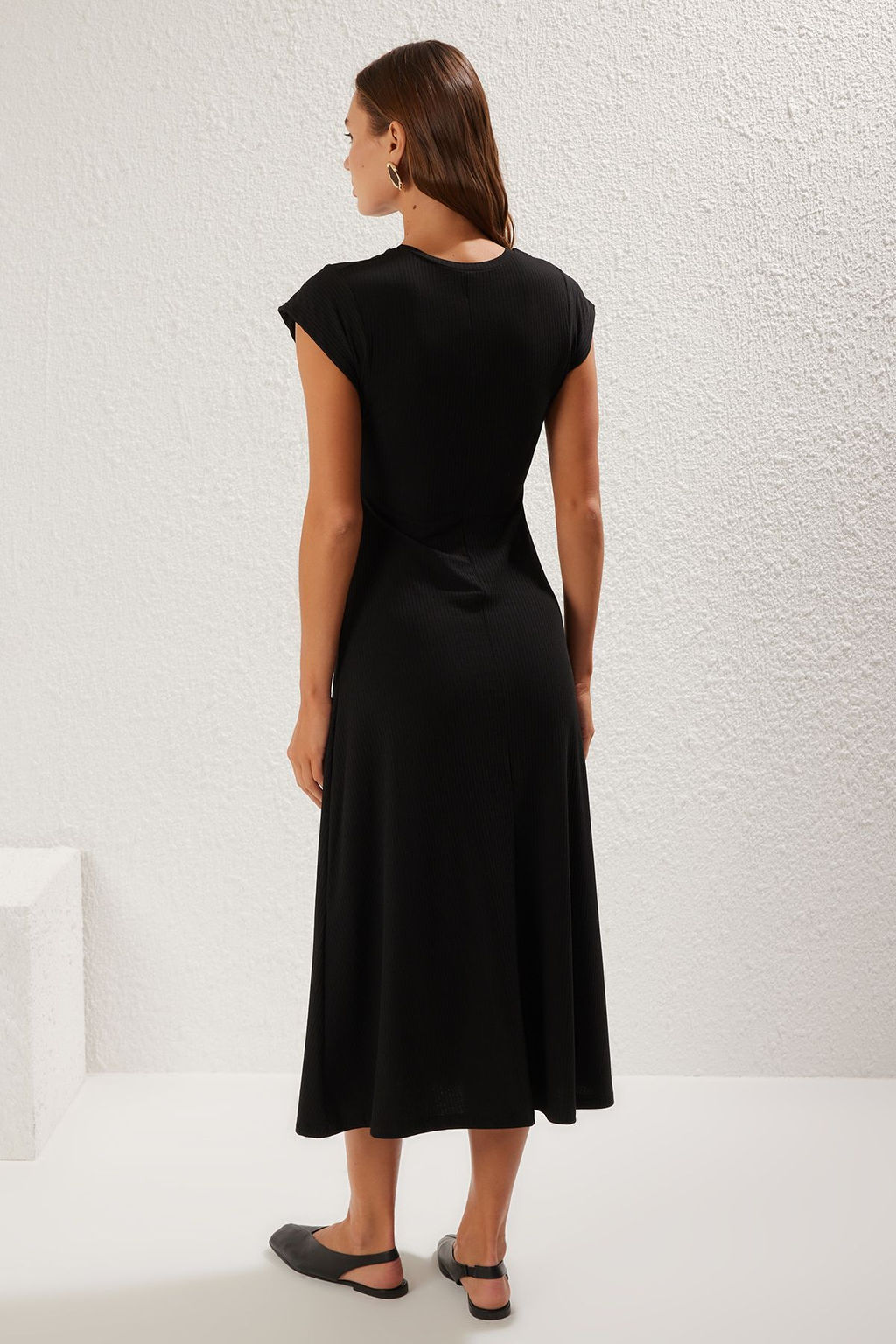 K?rm?z? Duz Y?rtmacl? Maxi Kaskorse A-line Ay Kol Orme Elbise TWOSS25EL00470 - Trendyolmilla фото 11