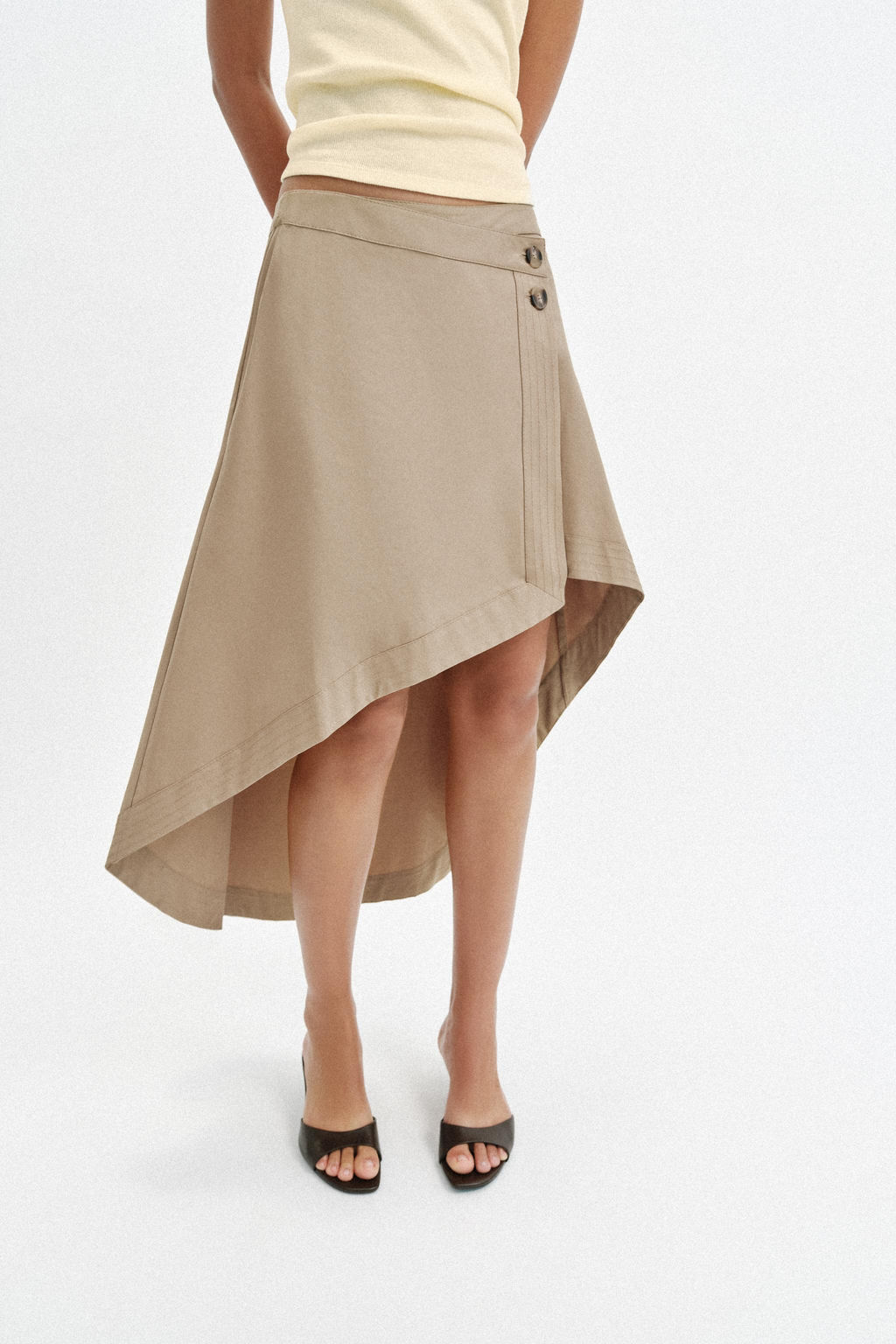 FALDA MIDI ASIM?TRICA / Tostado - Zara фото 4