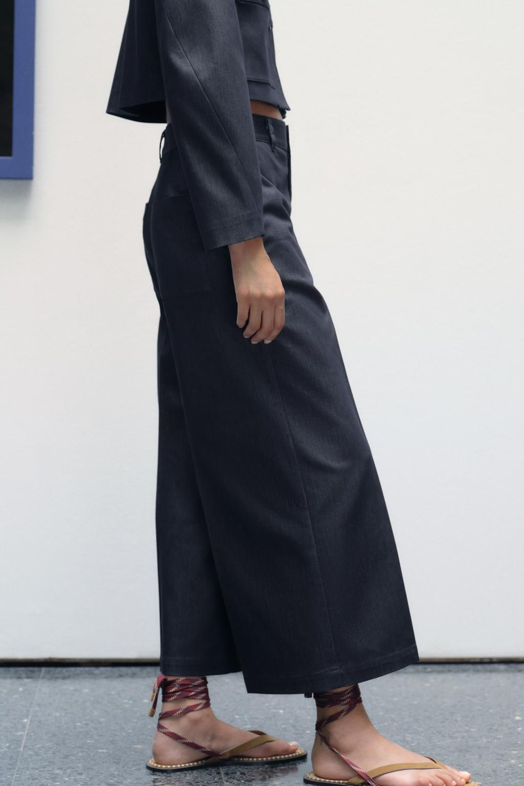 HIGH-WAIST CULOTTE TROUSERS - Zara фото 4