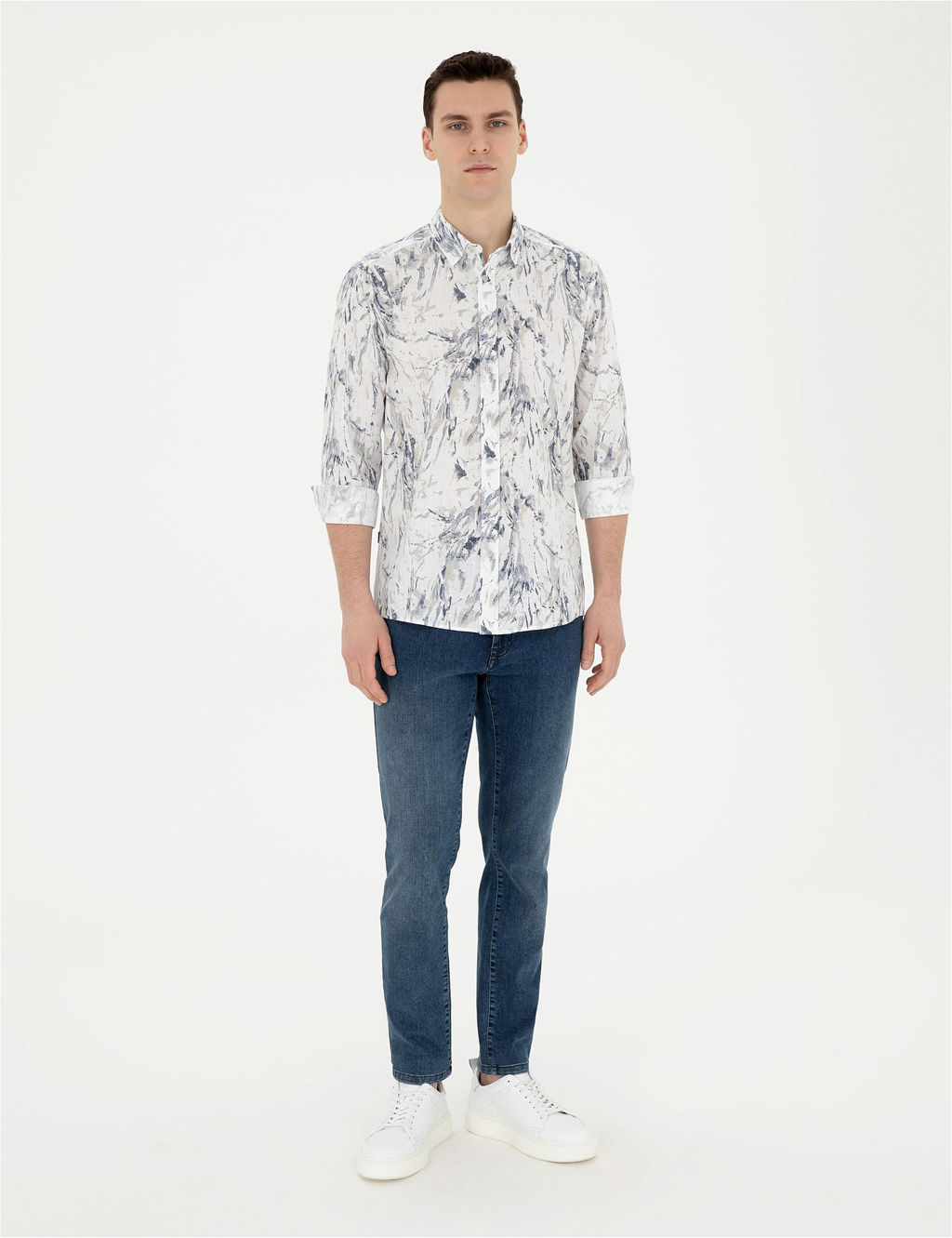 A__k Mavi Regular Fit Uzun Kollu G_mlek - Pierre cardin фото 4