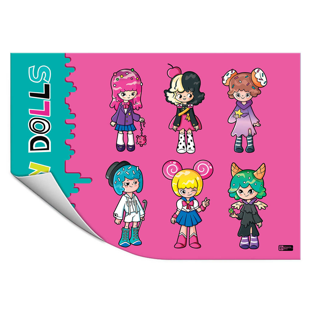 Плёнка цветная для уроков труда арт.62653/ 200 СЛАДКИЕ КУКОЛКИ