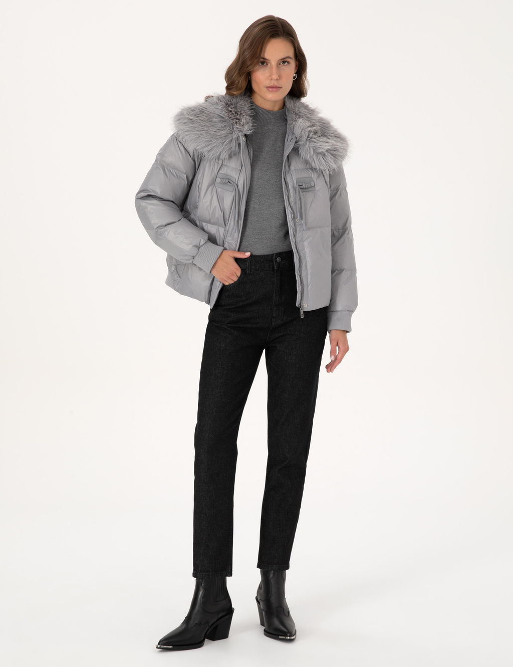 Gri Regular Fit Mont - Pierre cardin фото 4