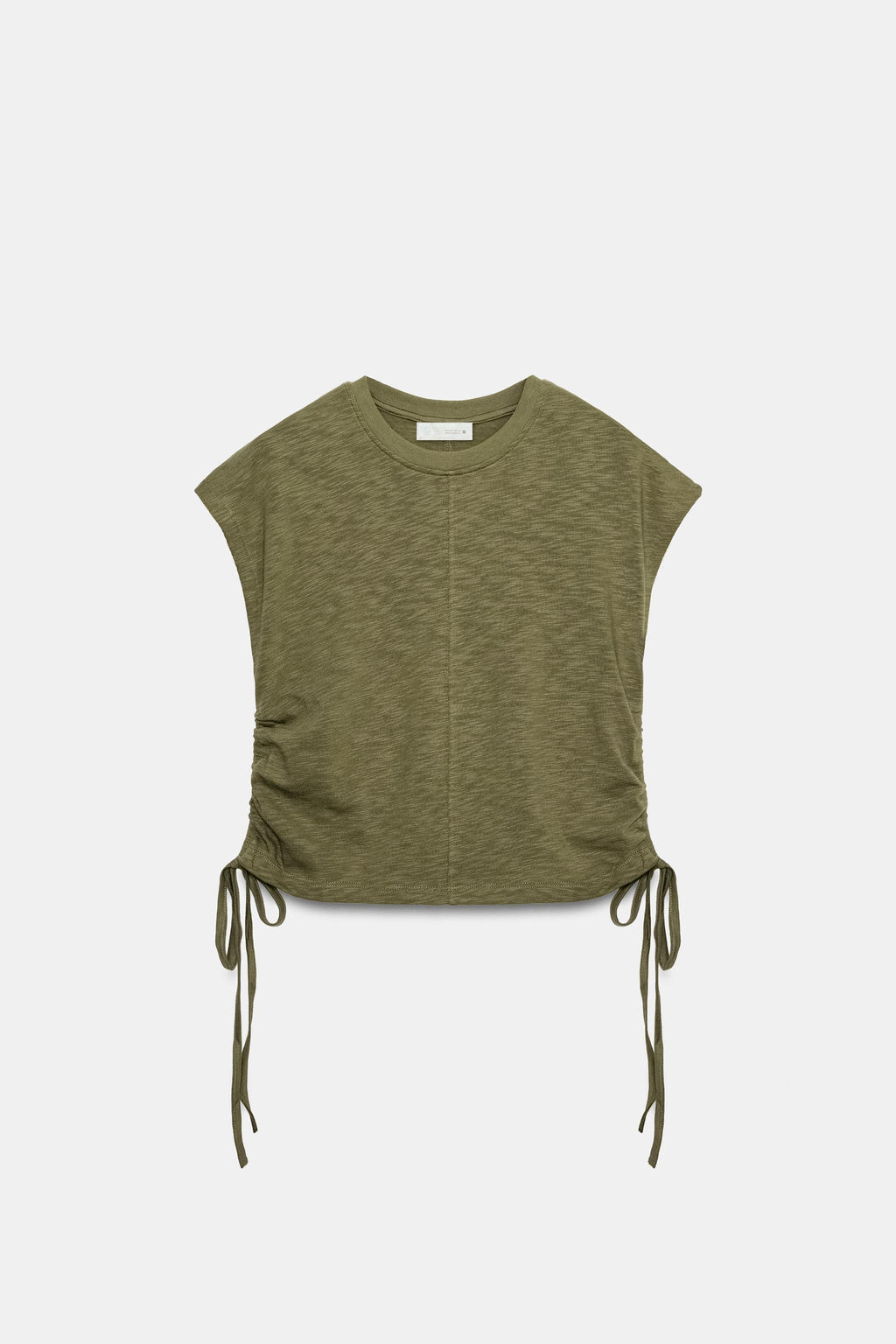 CAMISETA R?STICA FRUNCES / Khaki - Zara фото 2