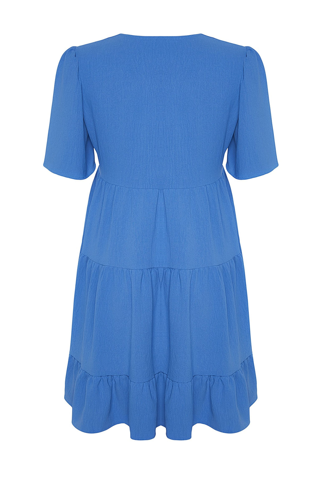 Indigo Genis Kesim V Yaka Mini Dokuma Elbise TWOSS20EL0400