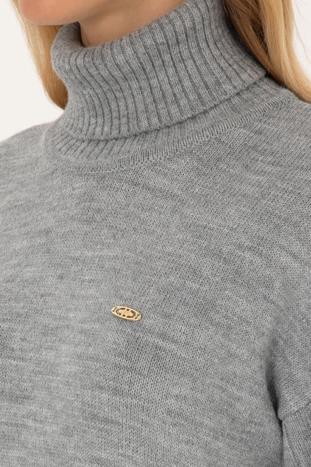 Kad_n Gri Melanj Triko Elbise - U.s. polo assn фото 6