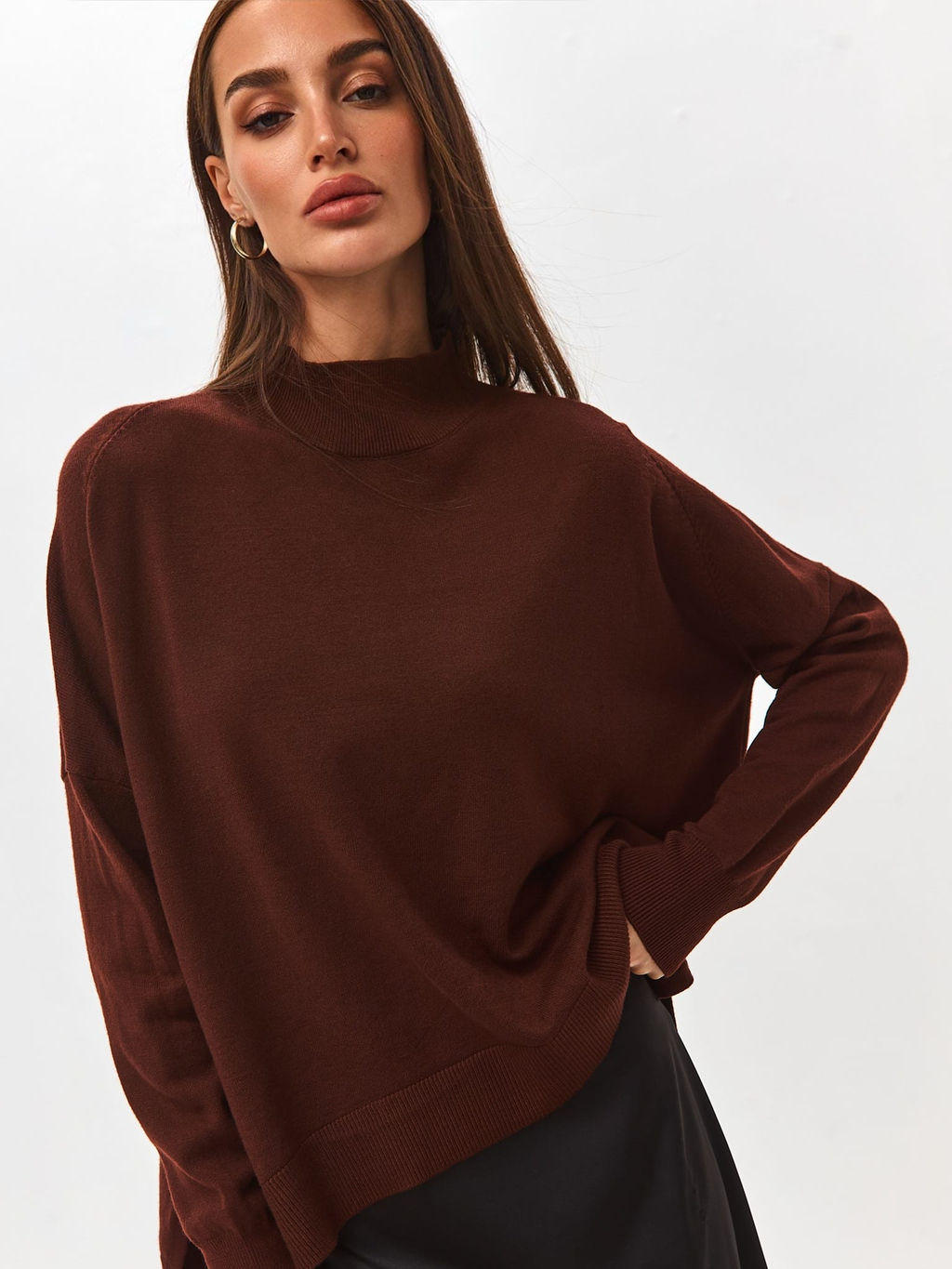 Свитер Нэлт (коричневый) One Size - Nadi bordo фото 3