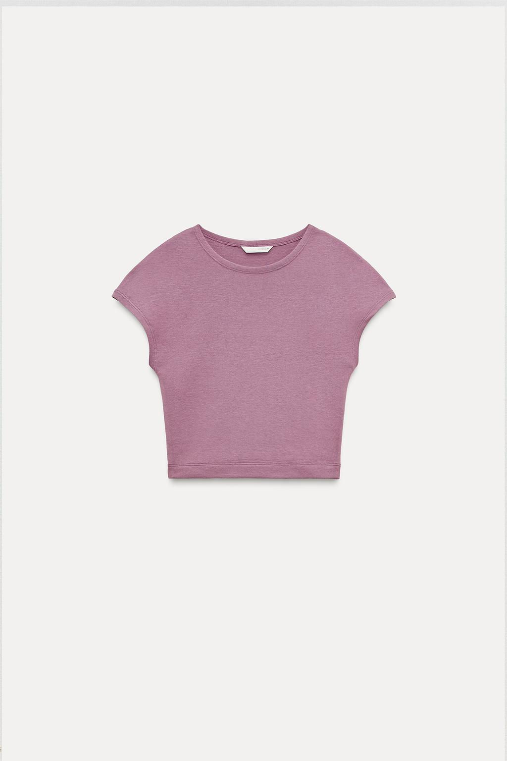 COTTON MODAL CROPPED T-SHIRT - Zara фото 22