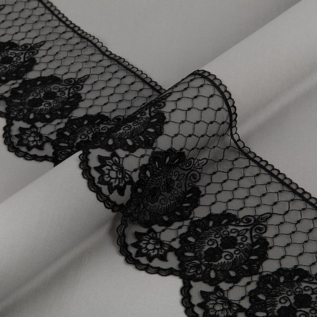 Кружево Gamma сетка 155 мм GKM-15503 в пакете 10 м 0.2 Турция TL002BL черный