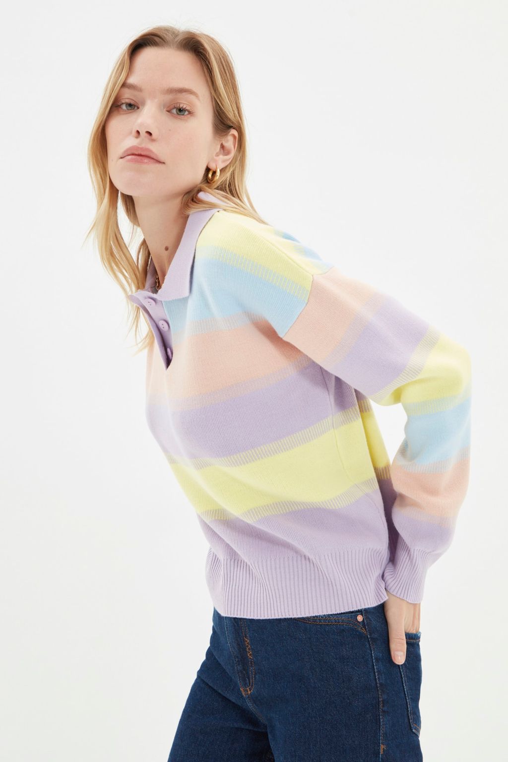 Mint Renk Bloklu Triko Kazak TWOAW22KZ0193 - Trendyolmilla фото 13