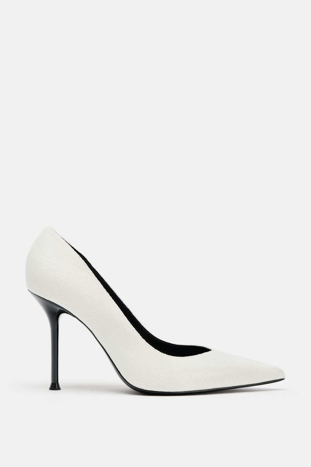 ZAPATO TAC?N EFECTO CRAQUELADO / blanco - Zara фото 2