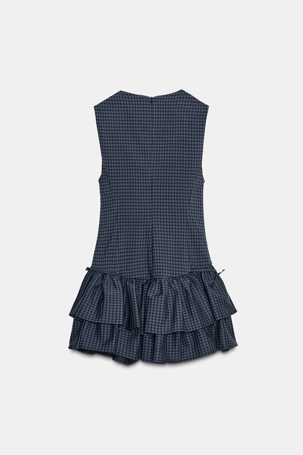 SHORT CHECKED DRESS WITH RUFFLES - Zara фото 8
