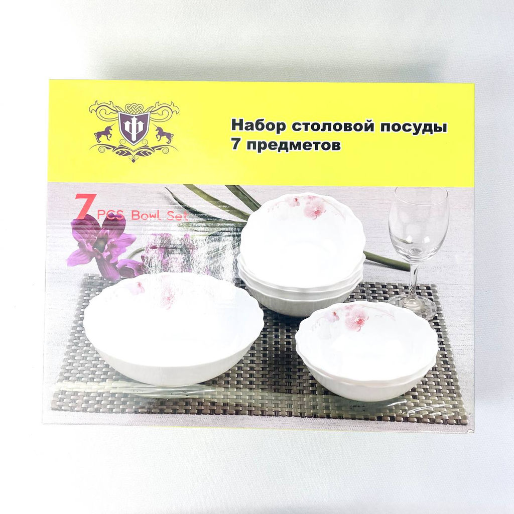 Набор салатников 7 пр. белье стеклокерамика арт. 100б-7с