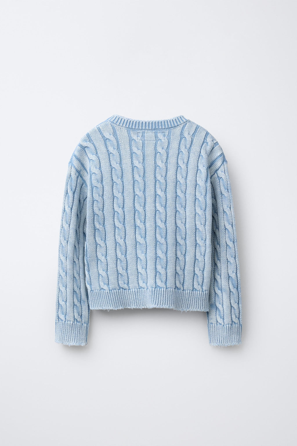 CABLE-KNIT ACID WASH JUMPER - Zara фото 2