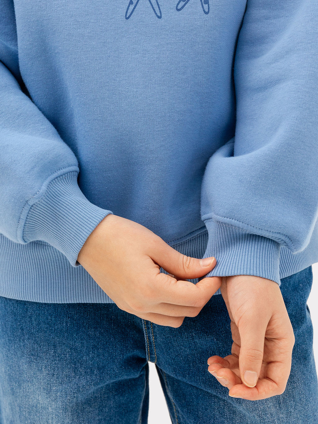 Джемпер для девочек светло-синий с печатью - Mark formelle фото 6