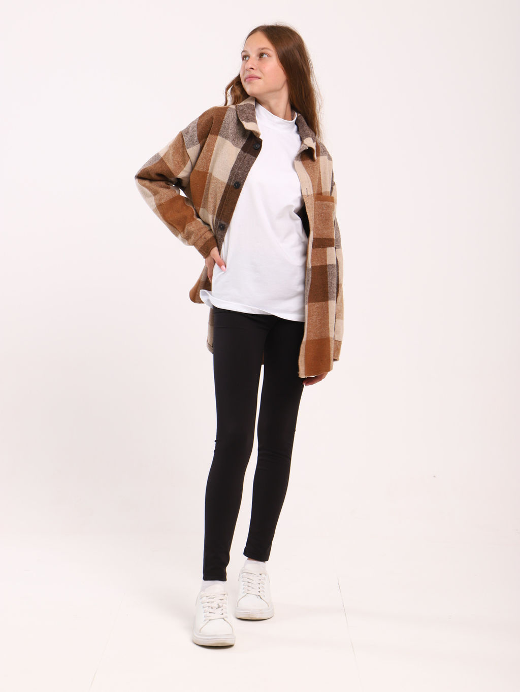 Рубашка Гранж коричневая клетка - Ладошки фото 13