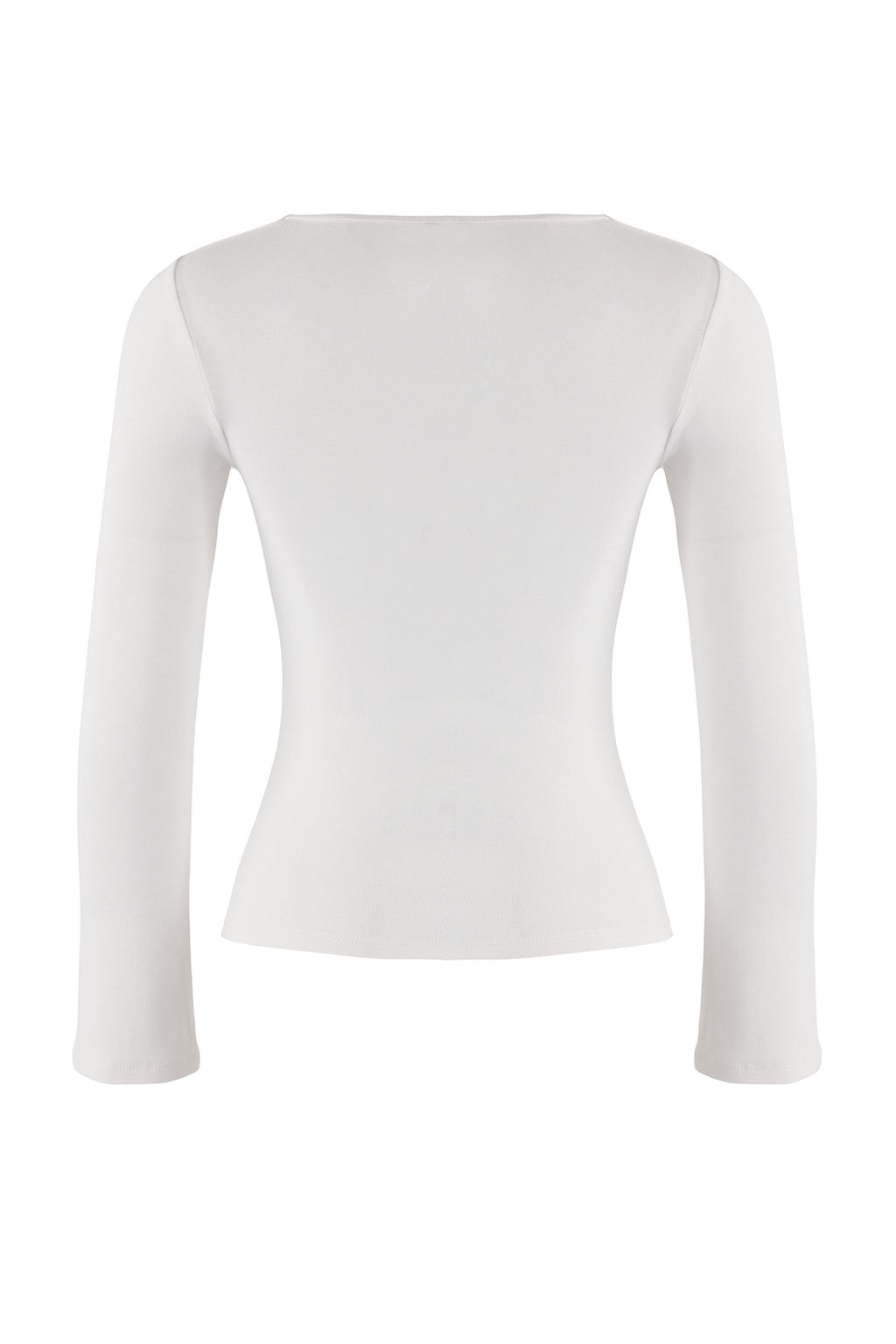 Ekru Fitted/Vucuda Oturan Asimetrik Yaka Aksesuar Detayl? Premium Yumusak Orme Bluz TWOSS26BZ00178 - Trendyolmilla фото 6