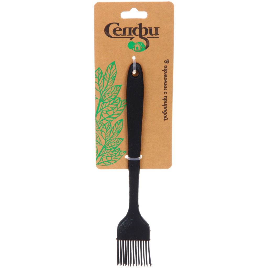 Цена за 3 шт. Кисточка кулинарная силиконовая "Bon appetit" 21*3,5см черная