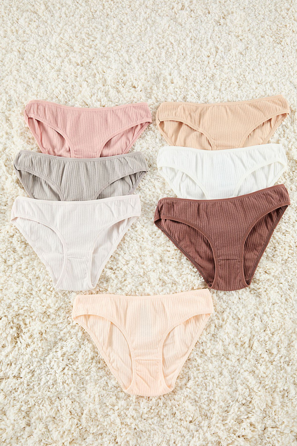 TRENDYOLMILLA Cok Renkli 7li Paket Pamuklu Fitilli Klasik Orme Kulot THMAW25KU00027  фото 13