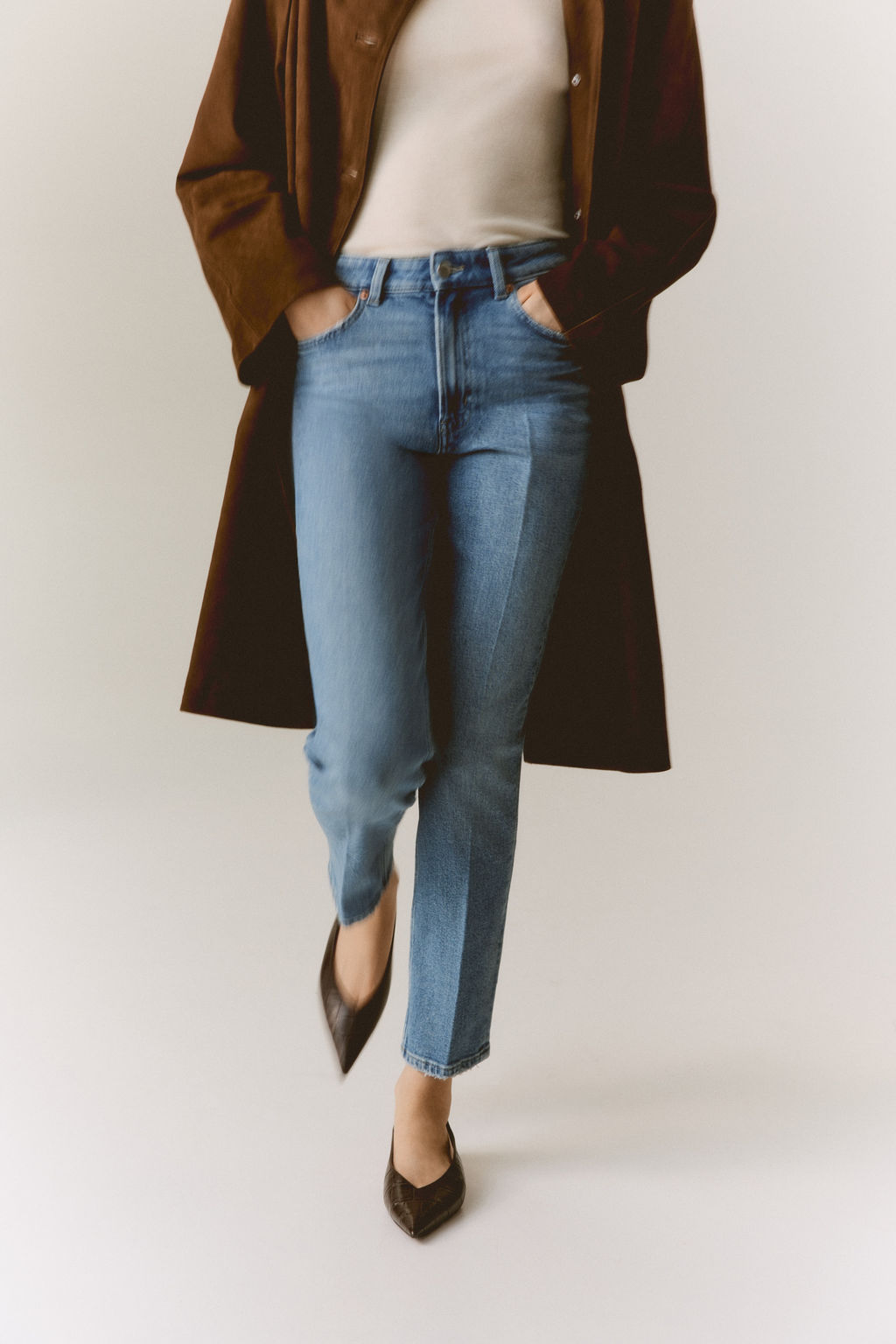 Slim Straight High Ankle Jeans - H&m фото 8