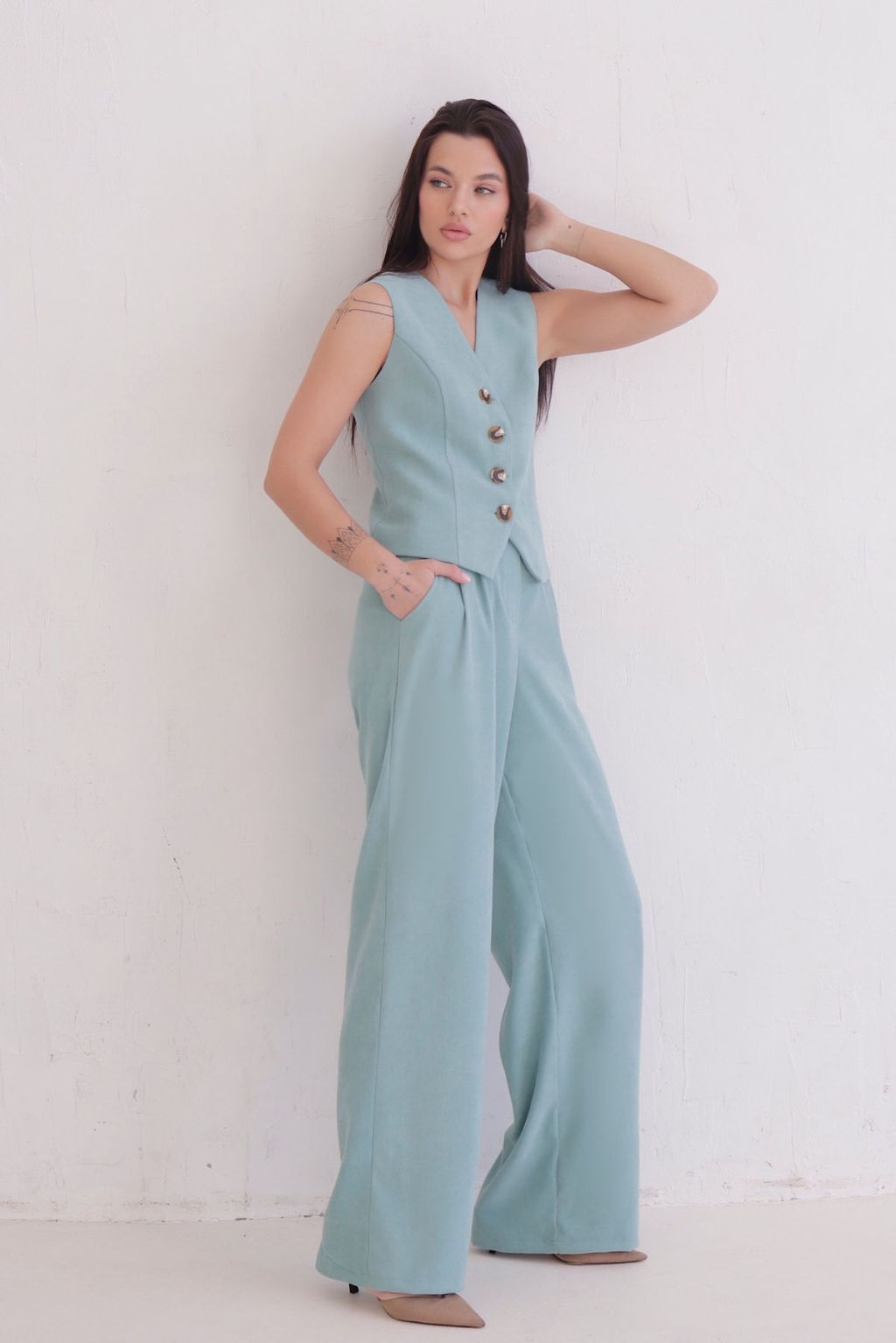 12398 Костюм с жилетом аквамарин - Martichelli фото 3