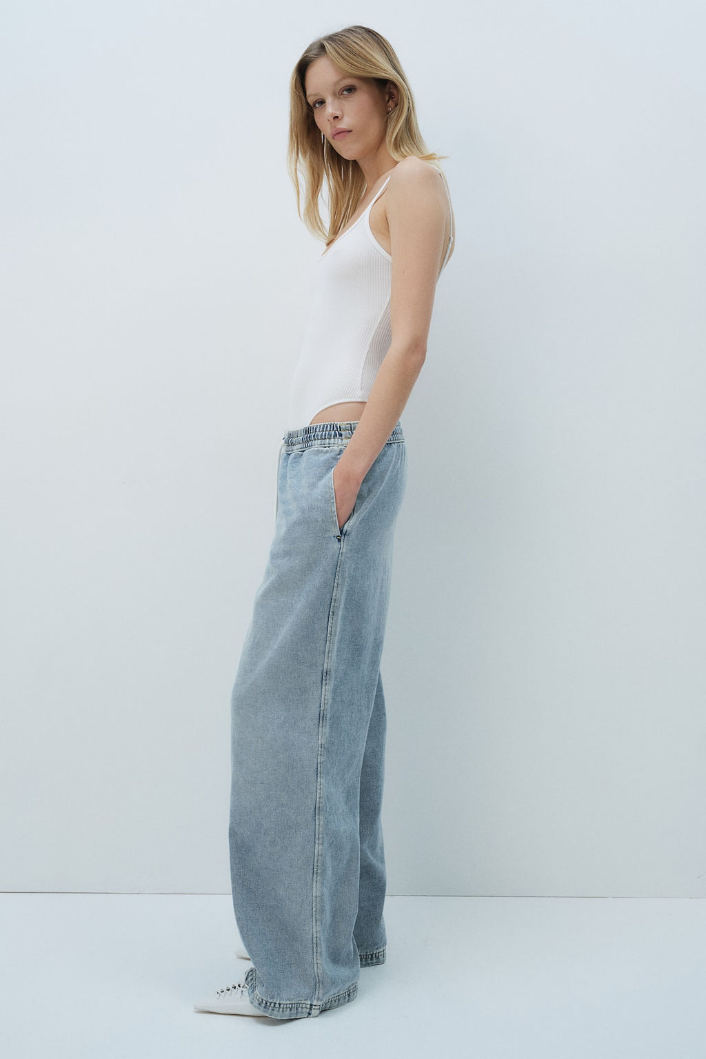 Pantalon sin cierre en denim - H&m фото 5