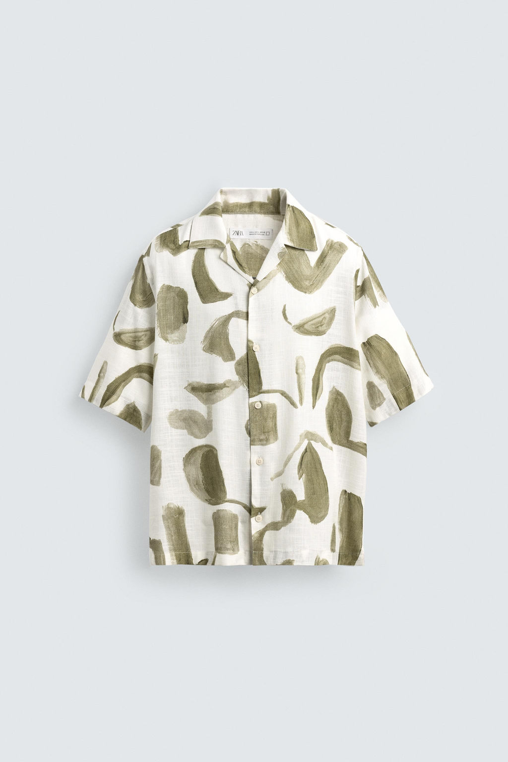 PRINTED VISCOSE/LINEN SHIRT - Zara фото 7