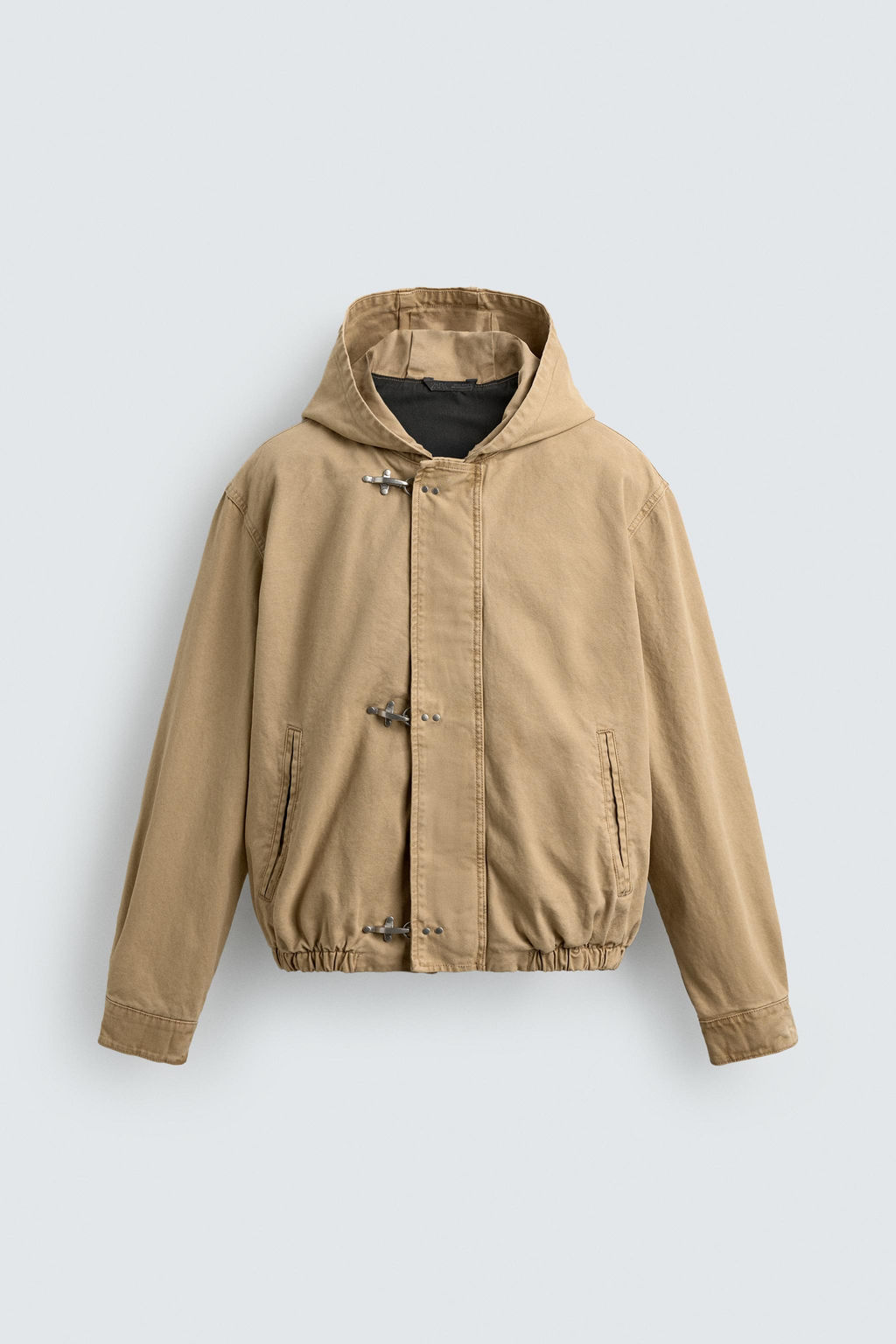 CAZADORA RELAXED FIT  CAPUCHA ALAMARES / Beige - Zara фото 8