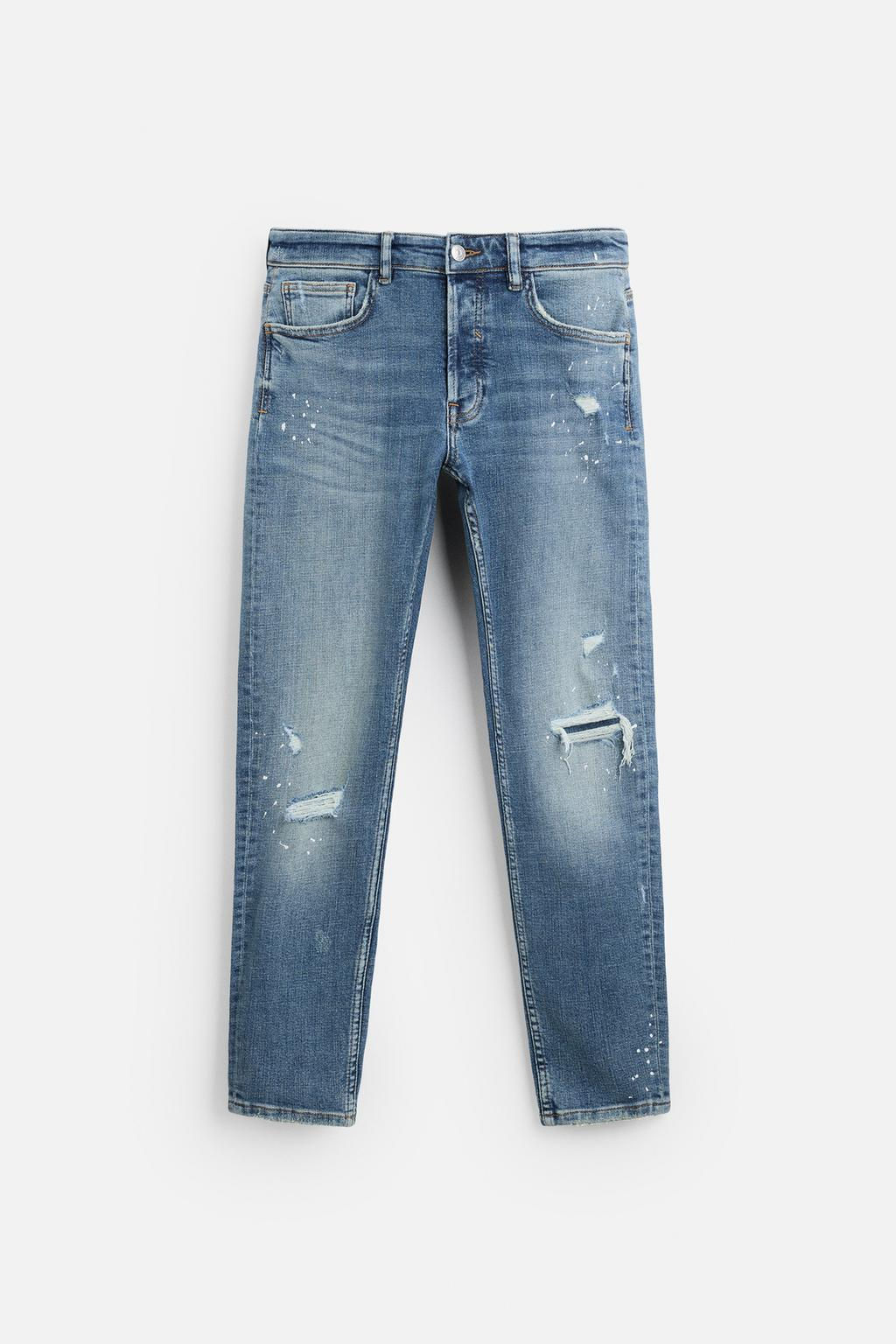 RIPPED SKINNY JEANS WITH PAINT SPLATTER - Zara фото 22