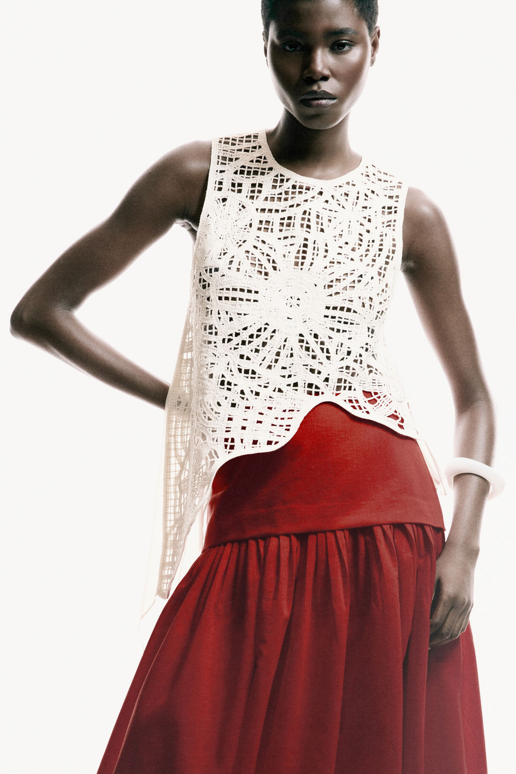 Top asim?trico efecto crochet - H&m фото 3
