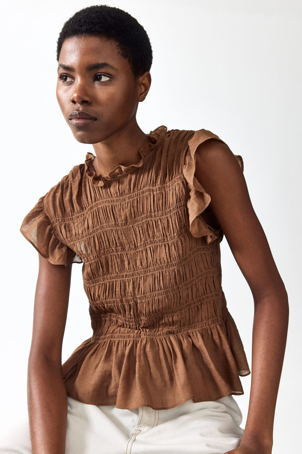 Top nido de abeja con peplum - H&m фото 7