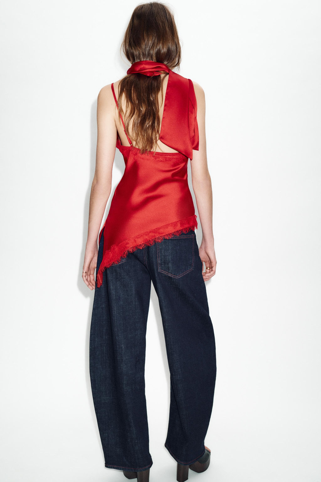 COMBINED LACE-TRIMMED TOP - Zara фото 11