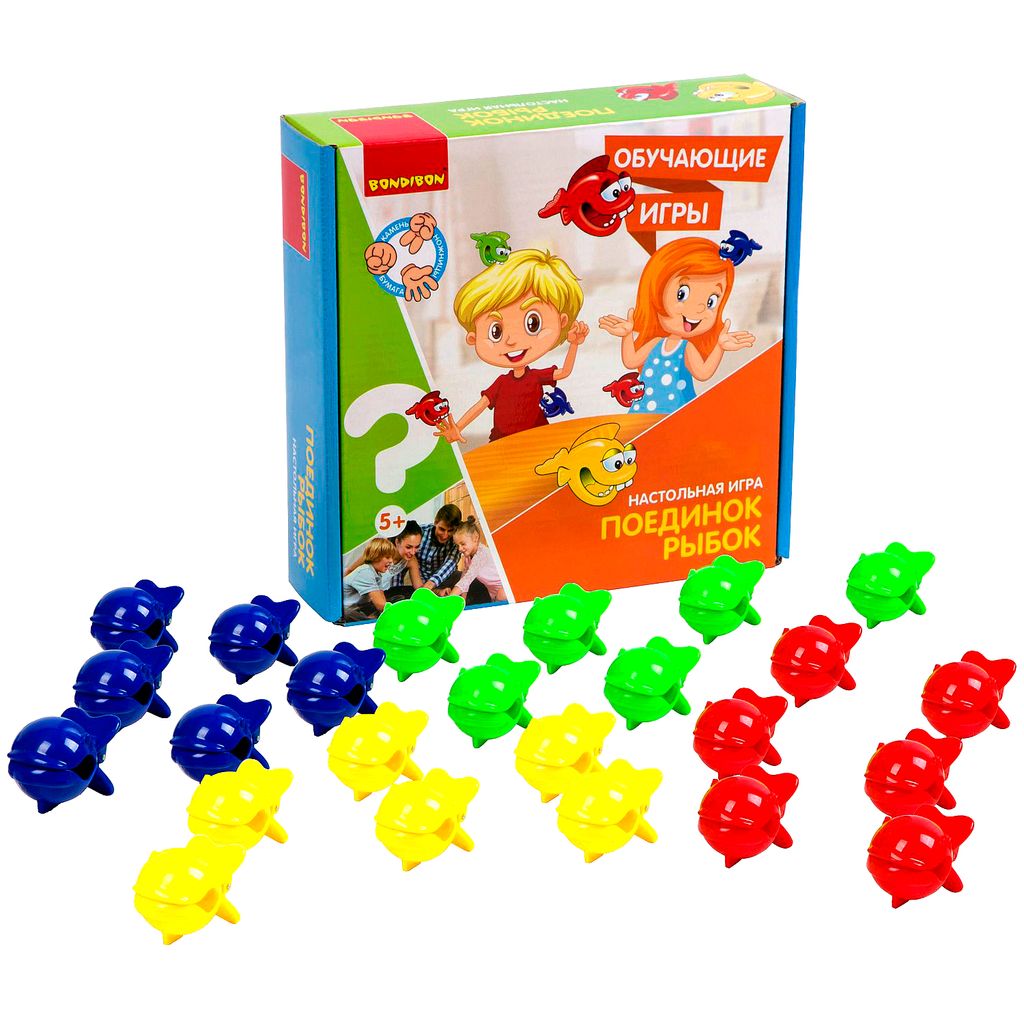 Обучающие игры Bondibon Настольная игра ПОЕДИНОК РЫБОК, BOX 22x21x5.6 фото 2