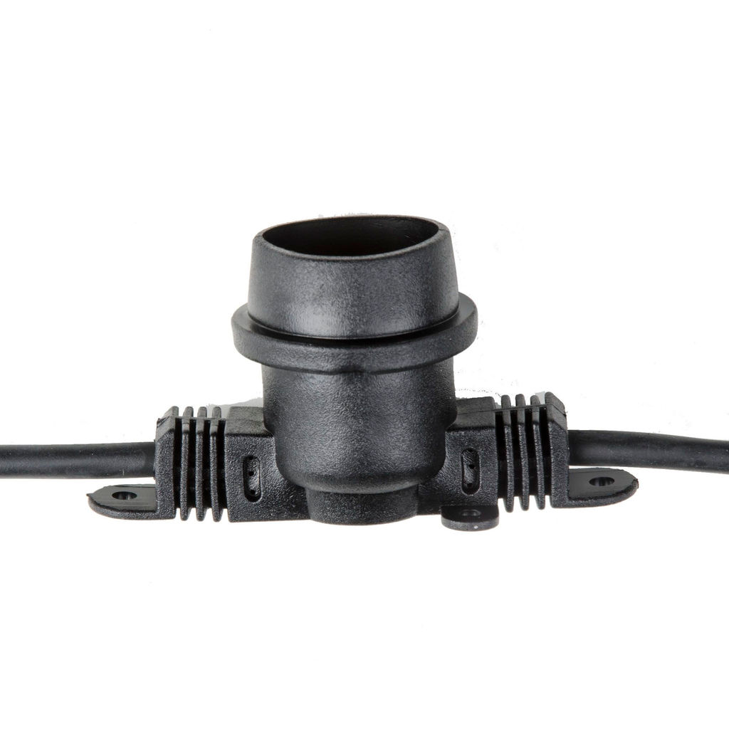 UDL-K121 10/E27/5M 5C IP65 BLACK BELT-LIGHT Гирлянда Белт-лайт, 5 м + 1,5м сетевой шнур. 10 патронов E27, шаг 50см. 5 заглушек. Чёрная. TM Uniel. - Volpe фото 6