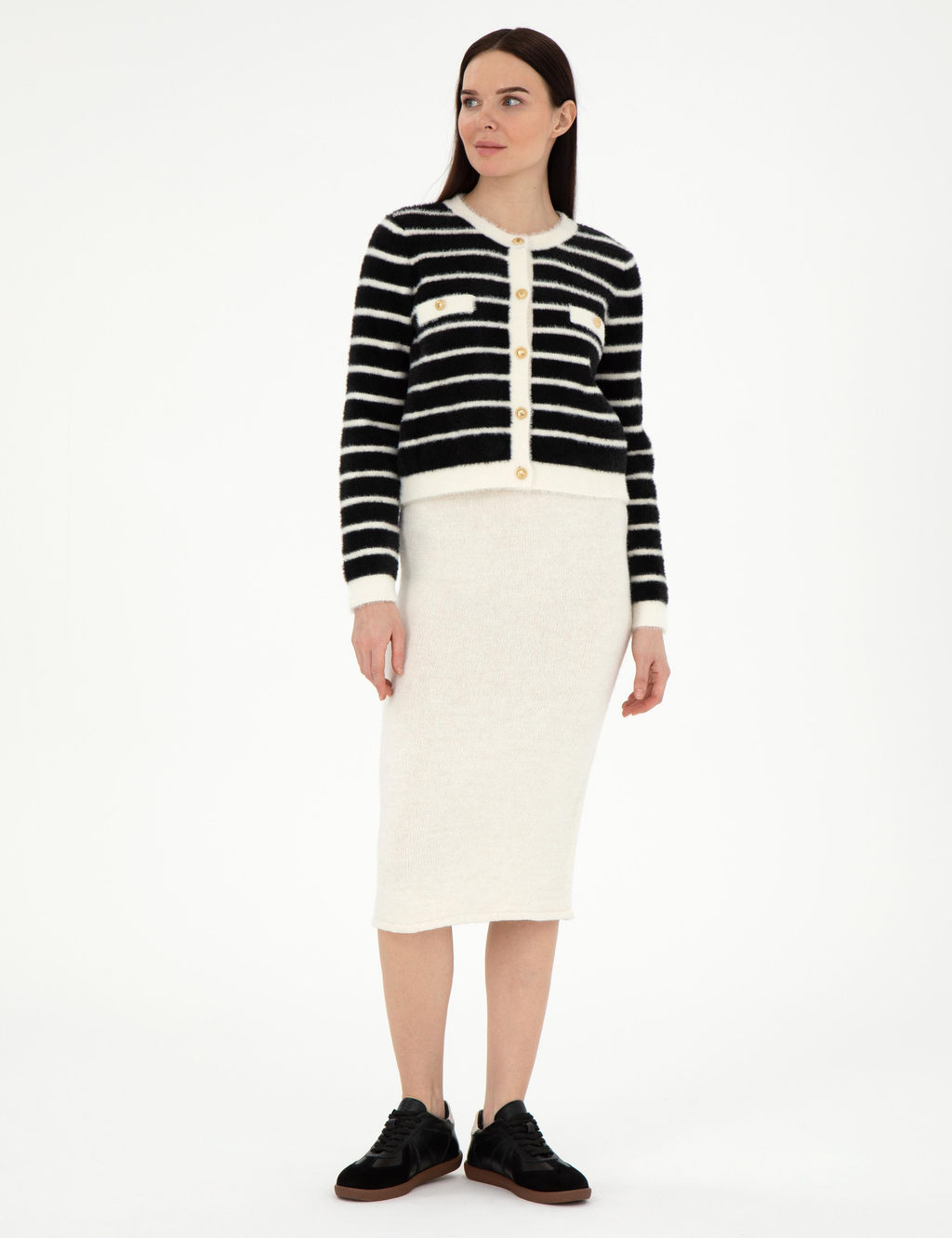 Ekru Loose Fit Triko Etek - Pierre cardin фото 3