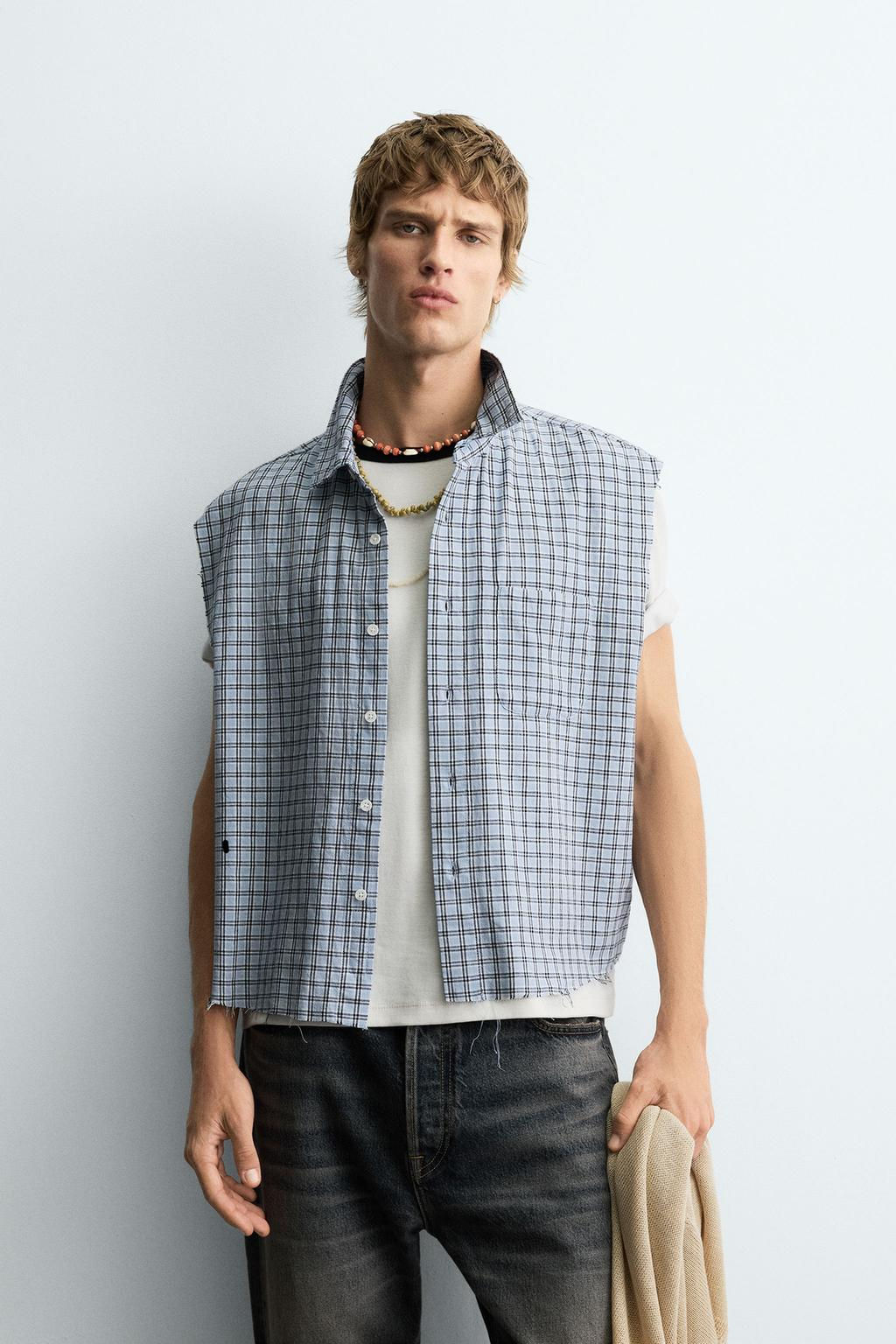 CROPPED FIT CHECK SHIRT - Zara фото 2