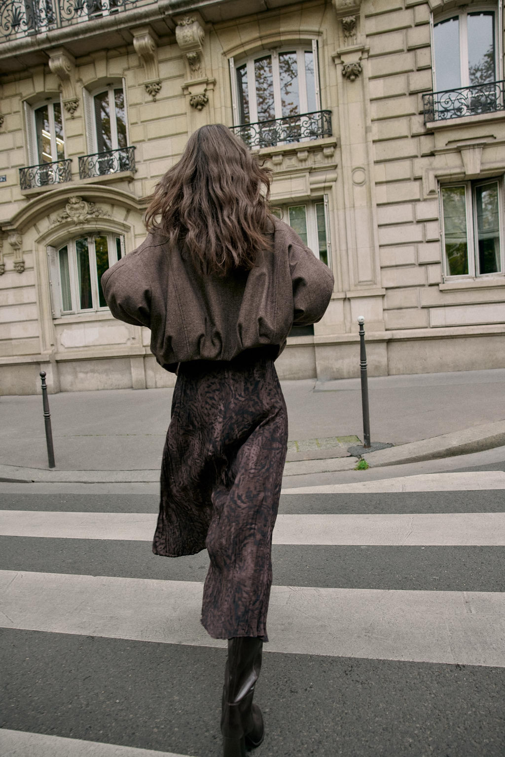 PRINTED MIDI SKIRT WITH BELT - Zara фото 4