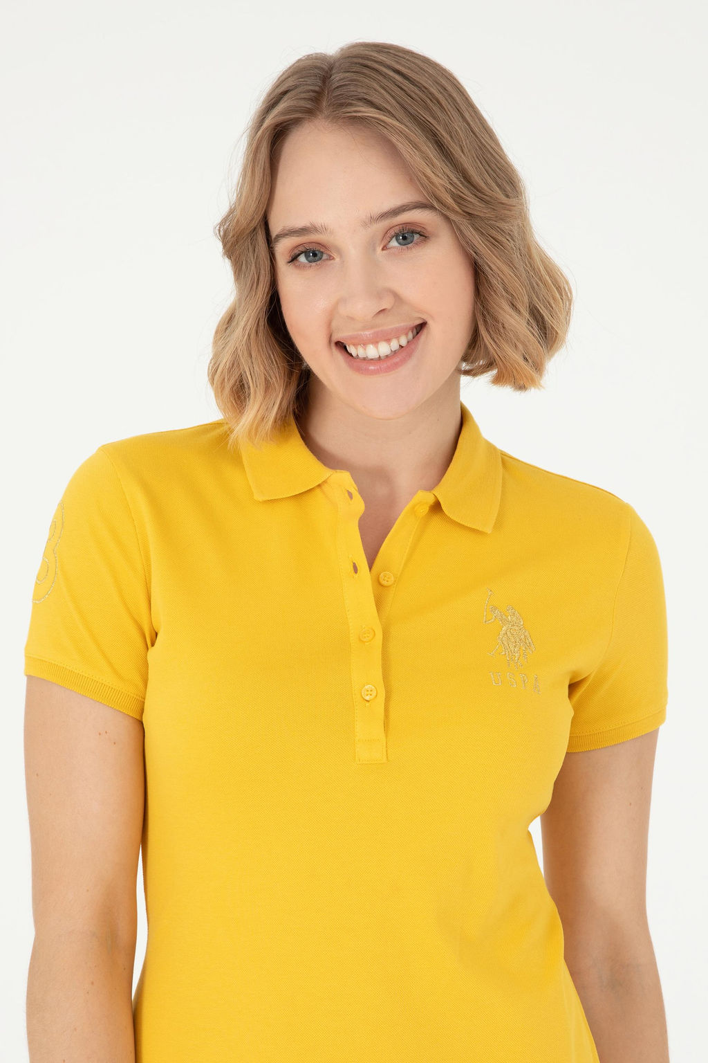 Женское шафрановое трикотажное платье Неожиданная скидка в корзине - U.s. polo assn фото 2