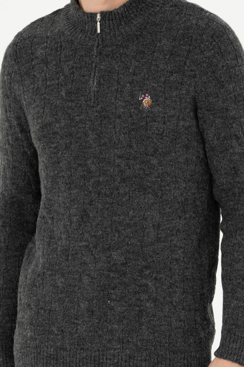 Мужской свитер антрацитового меланжа - U.s. polo assn фото 13