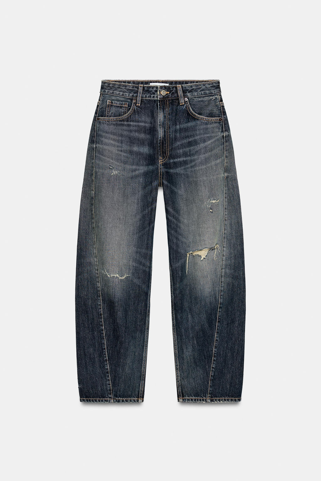 JEANS TRF BAGGY BALLOON TIRO MEDIO / Azul - Zara фото 7