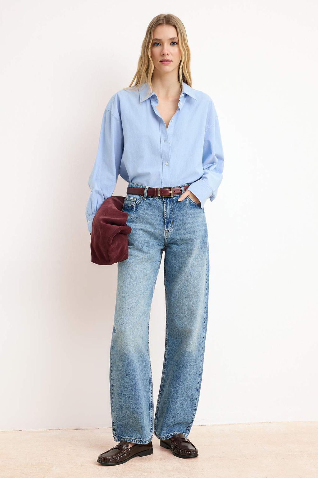 Mavi Yuksek Bel 100% Pamuk Baggy Jeans TWOSS26JE00141 - Trendyolmilla фото 3