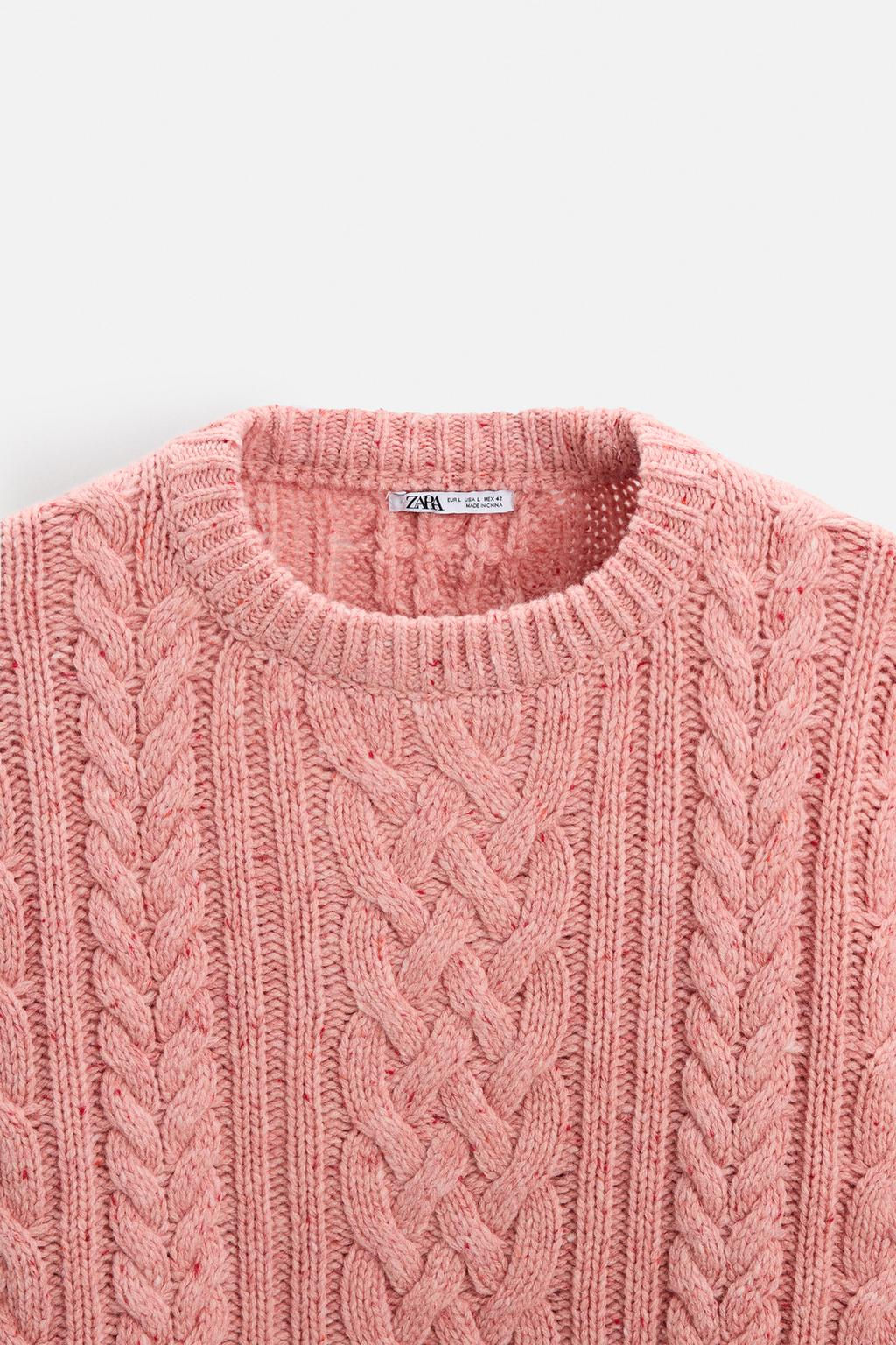 WOOL CABLE-KNIT SWEATER - Zara фото 9