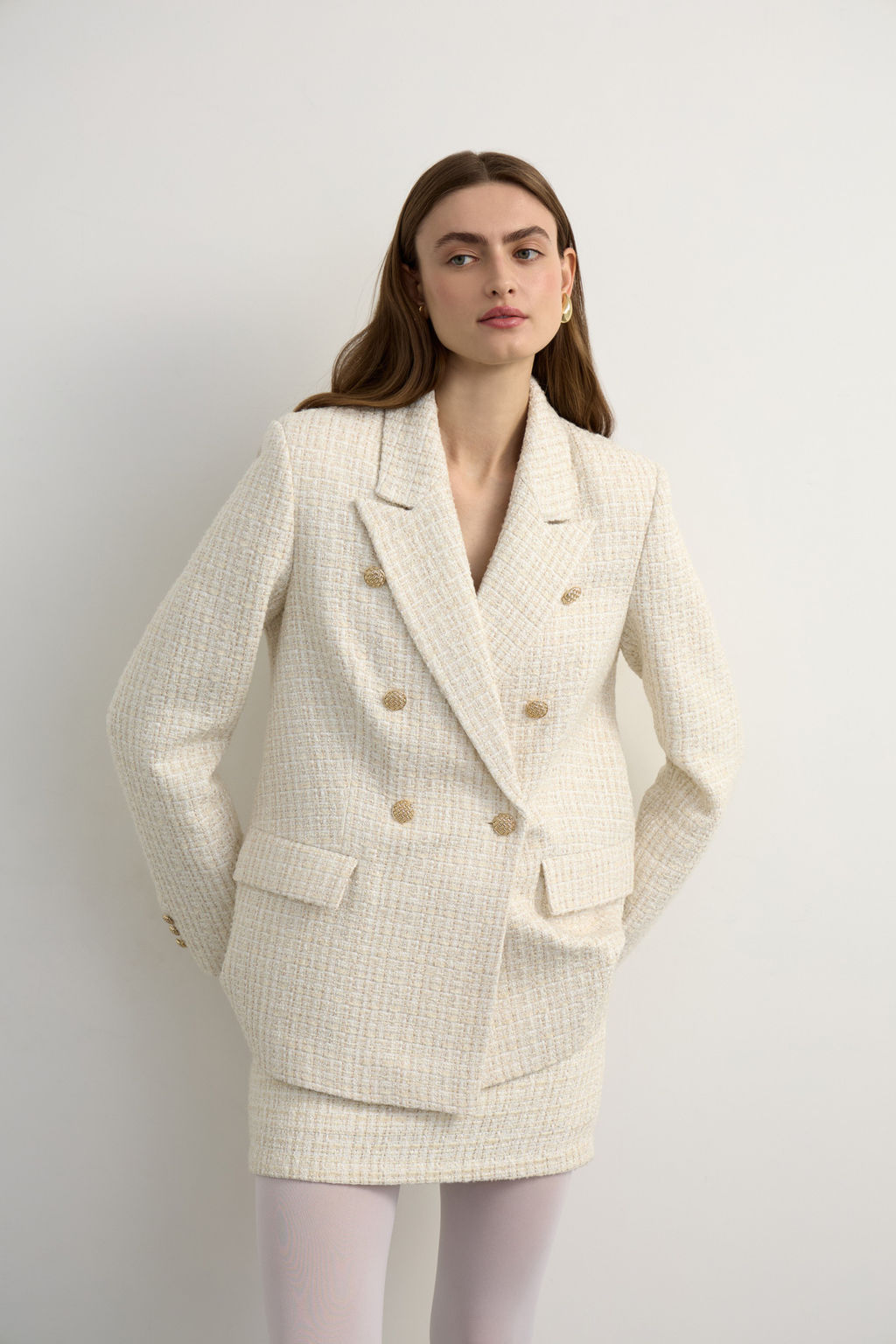 Жакет из твида двубортный - Mollis фото 3