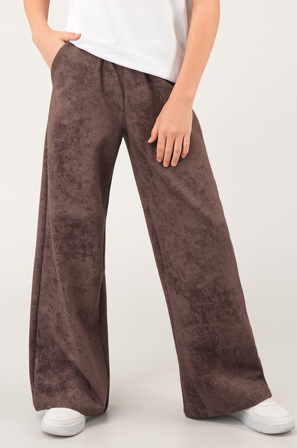 Брюки палаццо из футера для девочки Happyfox