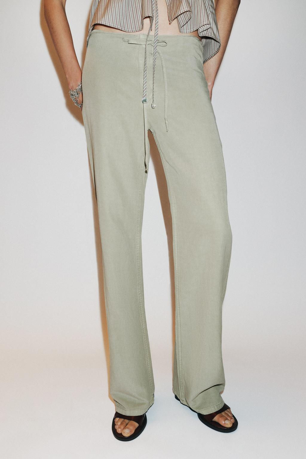 STRAIGHT PYJAMA TROUSERS - Zara фото 2
